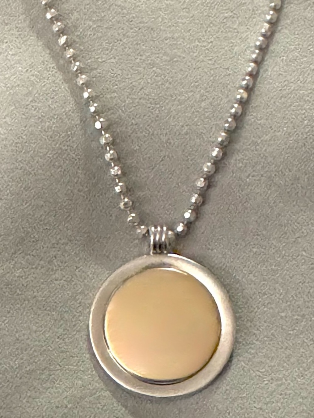 Tiffany & Co. Vintage 18KT Yellow Gold on 925 Sterling Two Tone Disc Necklace